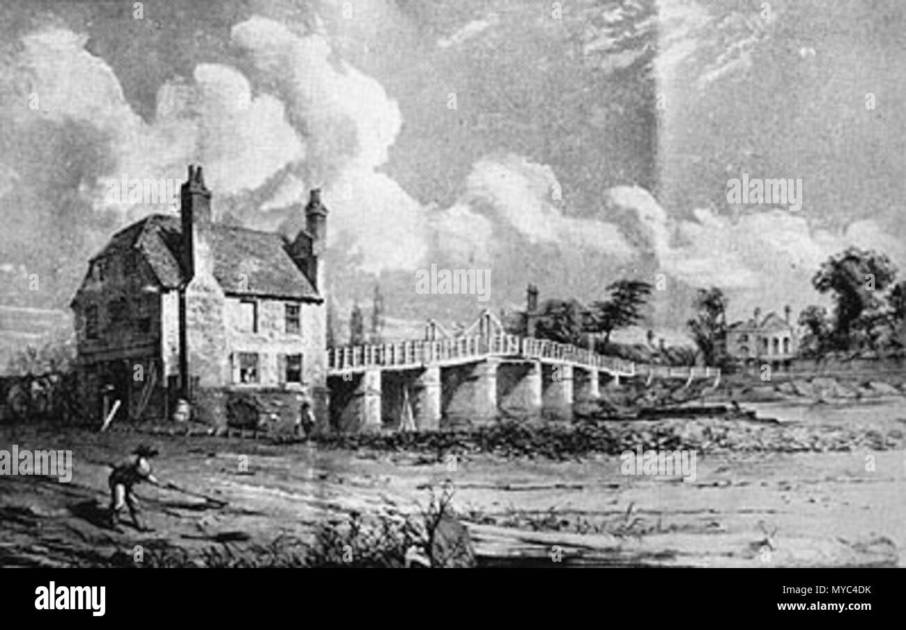. English: Datchet Bridge, also known The Divided Bridge half in wood ...