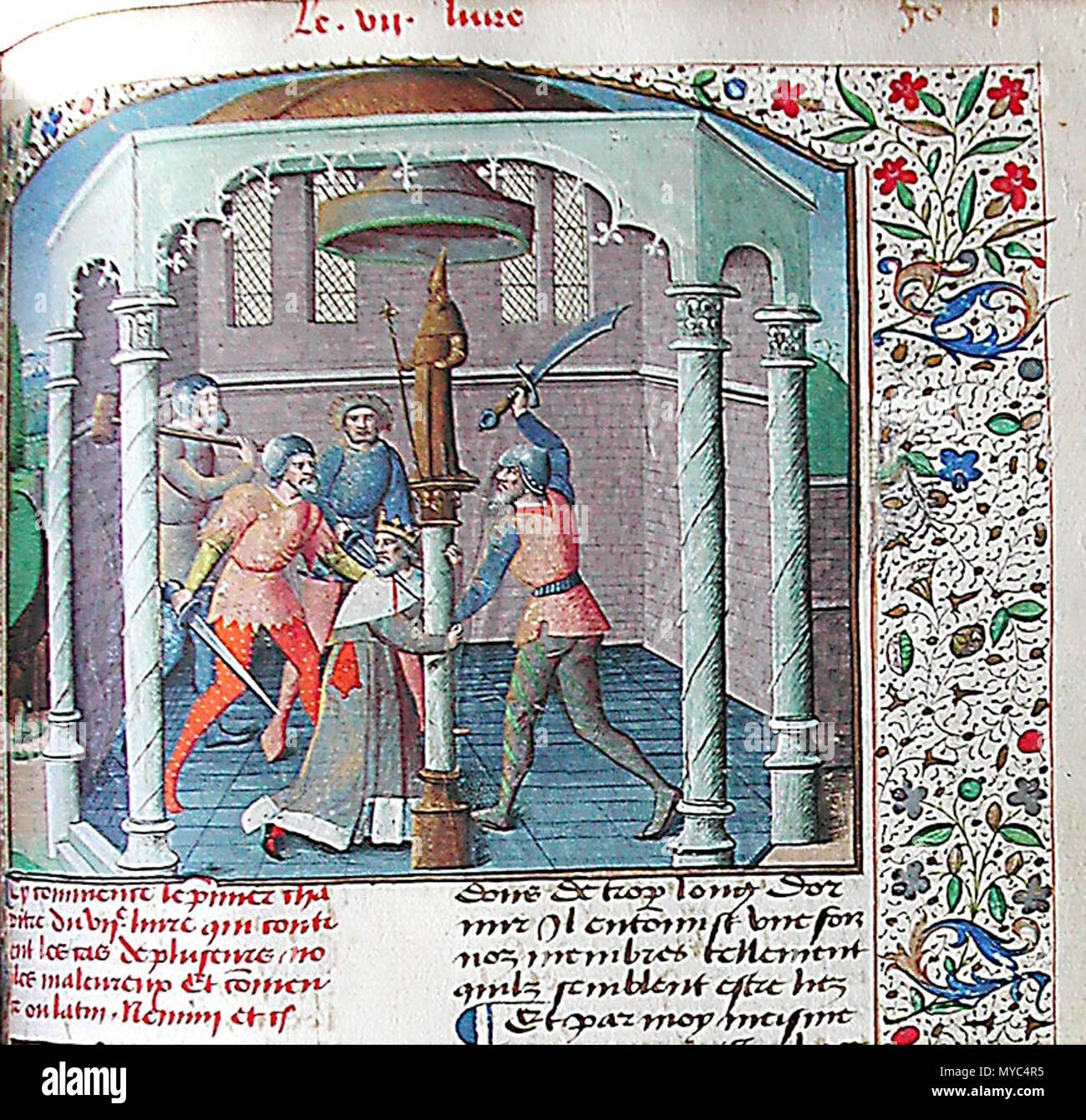 . The murder of son of Marcus Antonius. De casibus . Paris, ca. 1475. Workshop of Maitre Francois 134 De casibus 10 Stock Photo