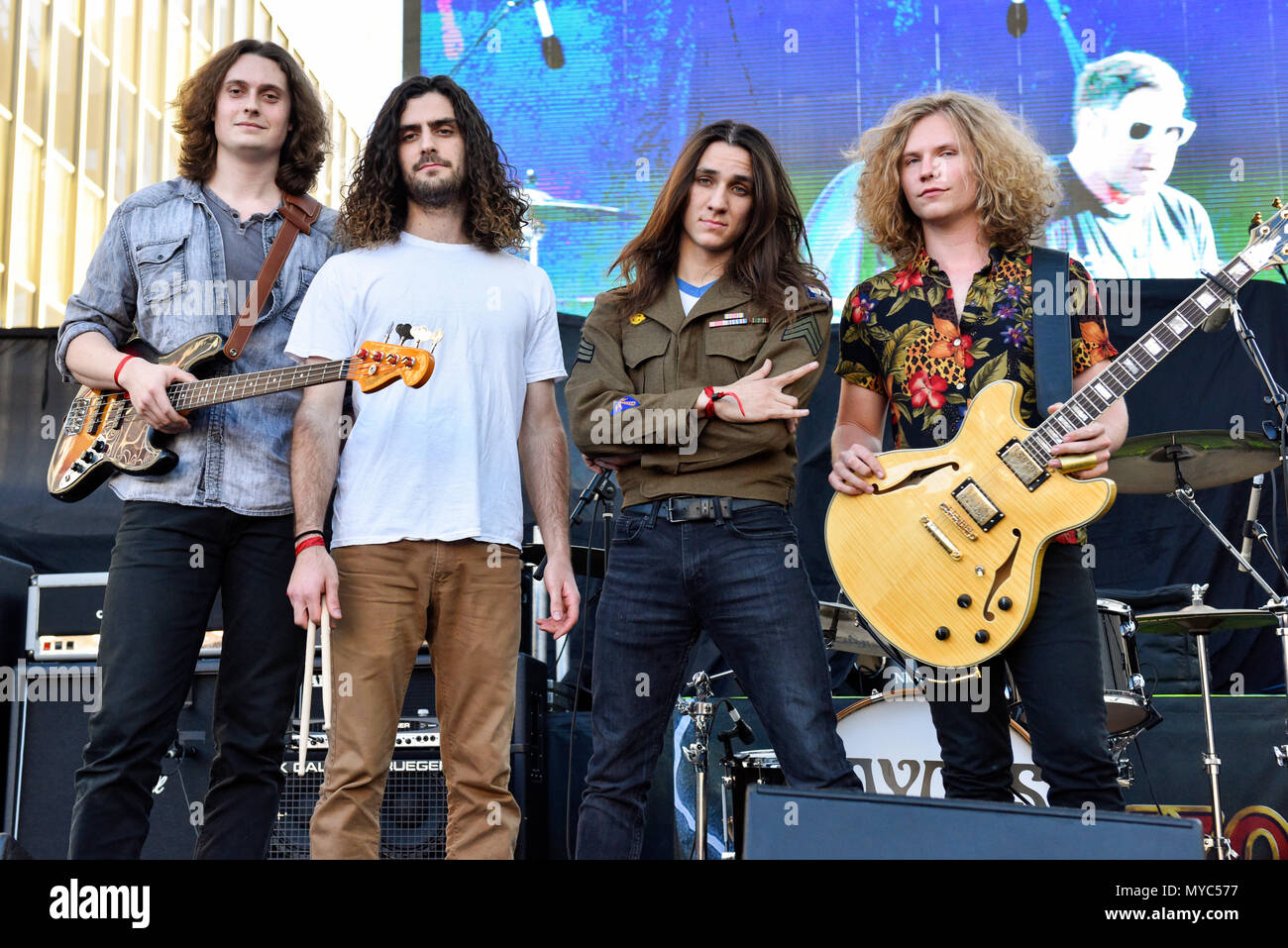 Las Vegas Nevada, April 21, 2018 – Joyous Wolf performing on day 2 of the second annual Las Rageous heavy metal music festival Stock Photo