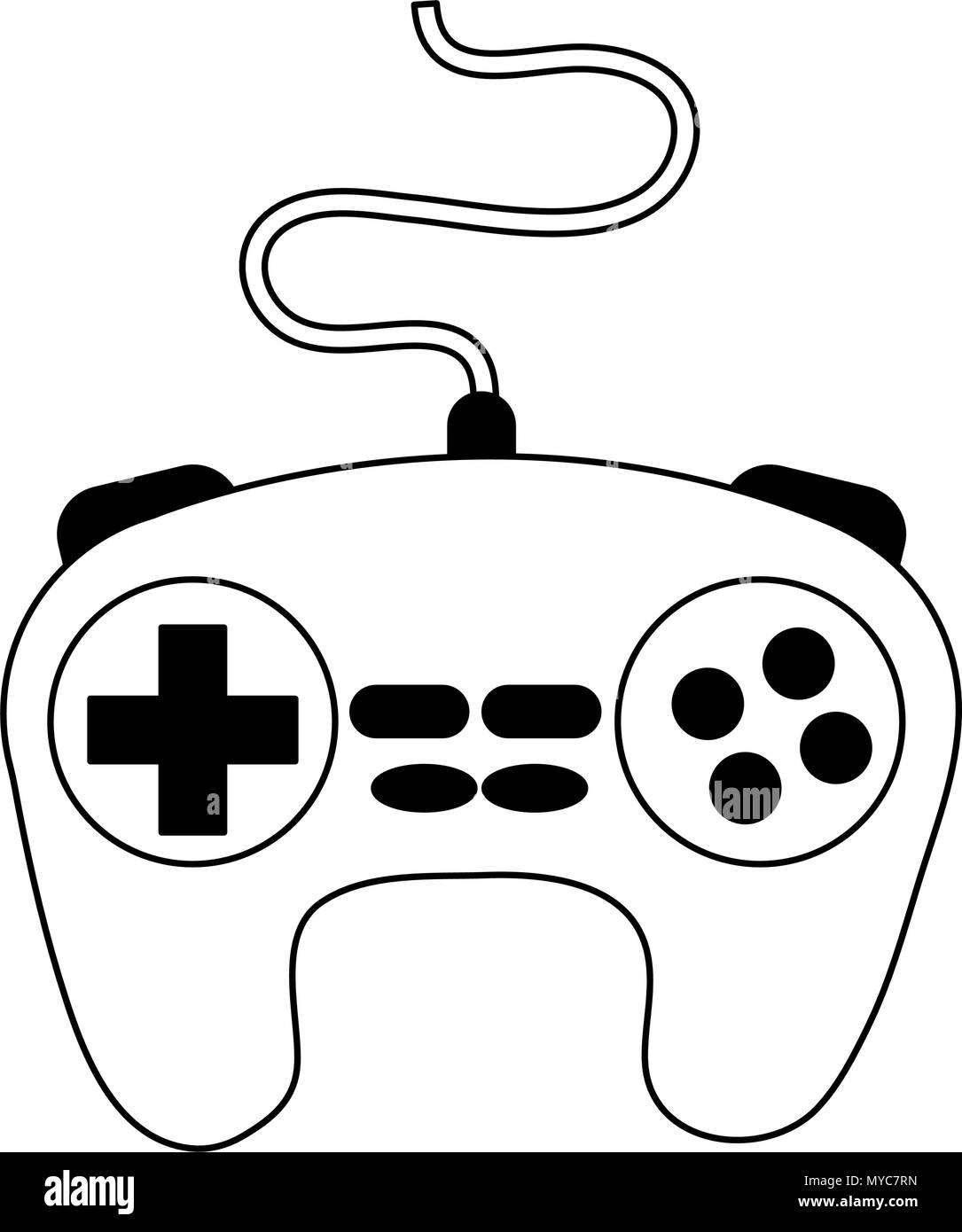 Console gamepad isolated in black and white Stock Vector Image & Art ...
