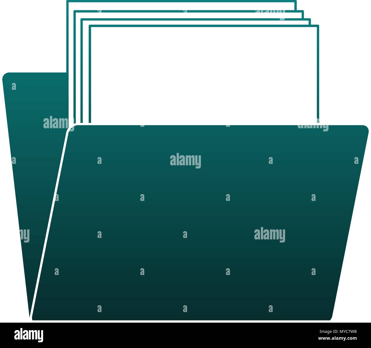 Folder with documents blue lines Stock Vector Image & Art - Alamy