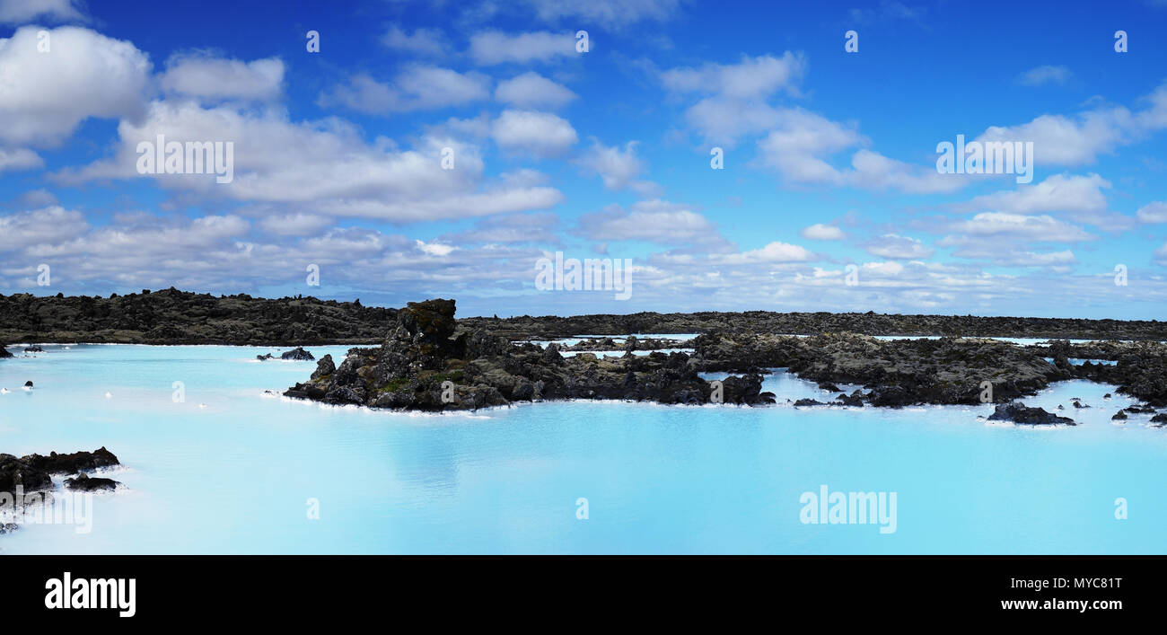Blue lagoon Thermal spring in Reykyanes, Iceland Stock Photo
