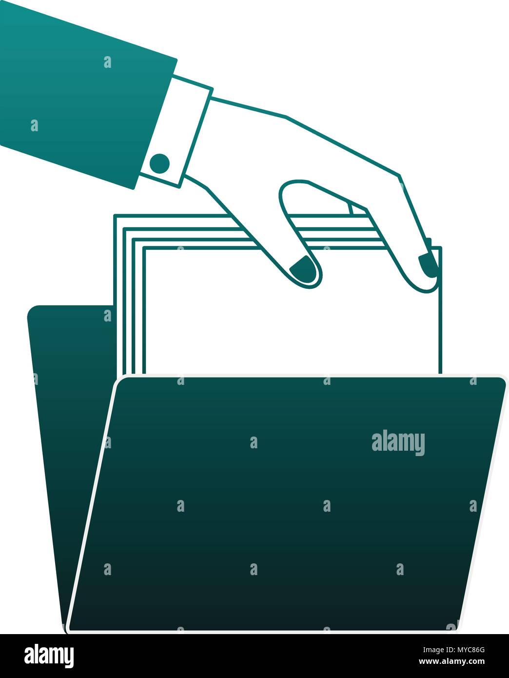 Folder with documents blue lines Stock Vector Image & Art - Alamy