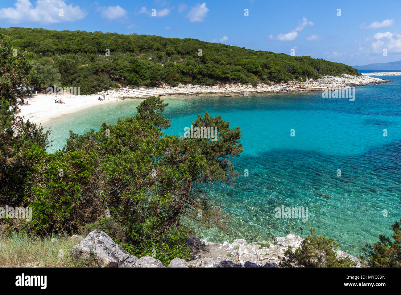 Seascape of Emblisi Fiskardo Beach, Kefalonia, Ionian islands, Greece ...