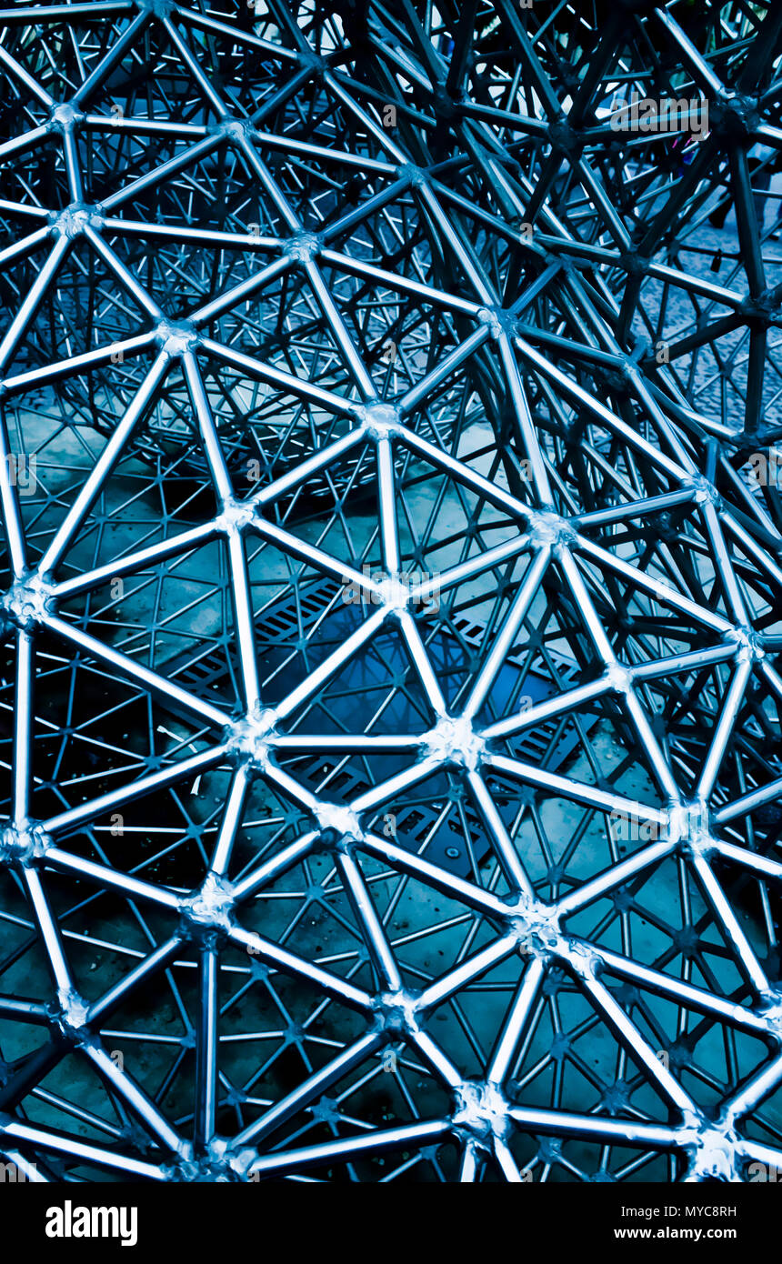 abstract blue metal structure Stock Photo