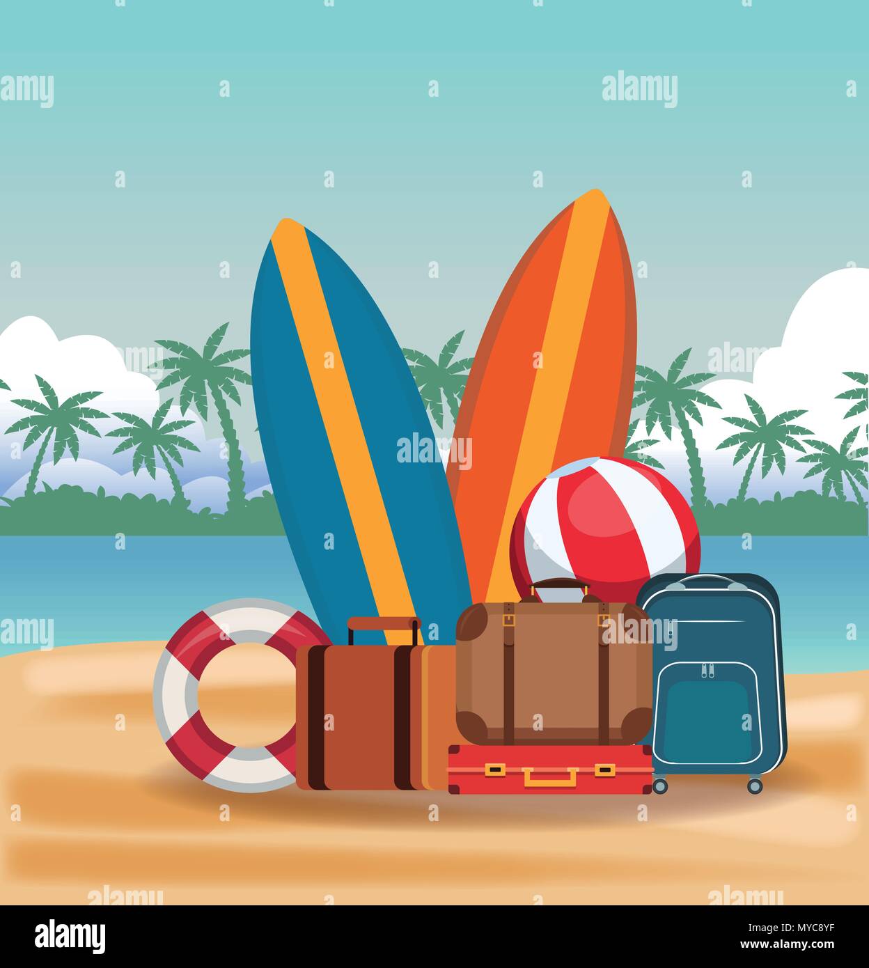 Beach and summer Stock Vector Image & Art - Alamy
