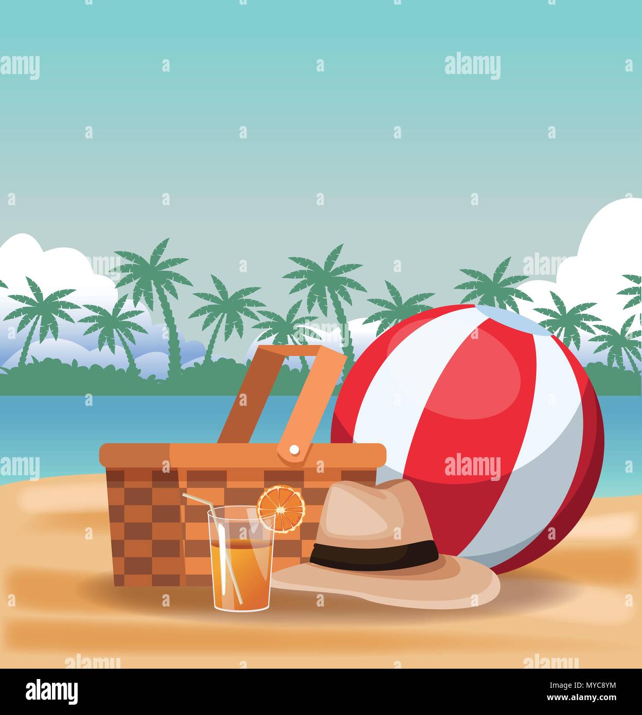 Beach and summer Stock Vector Image & Art - Alamy