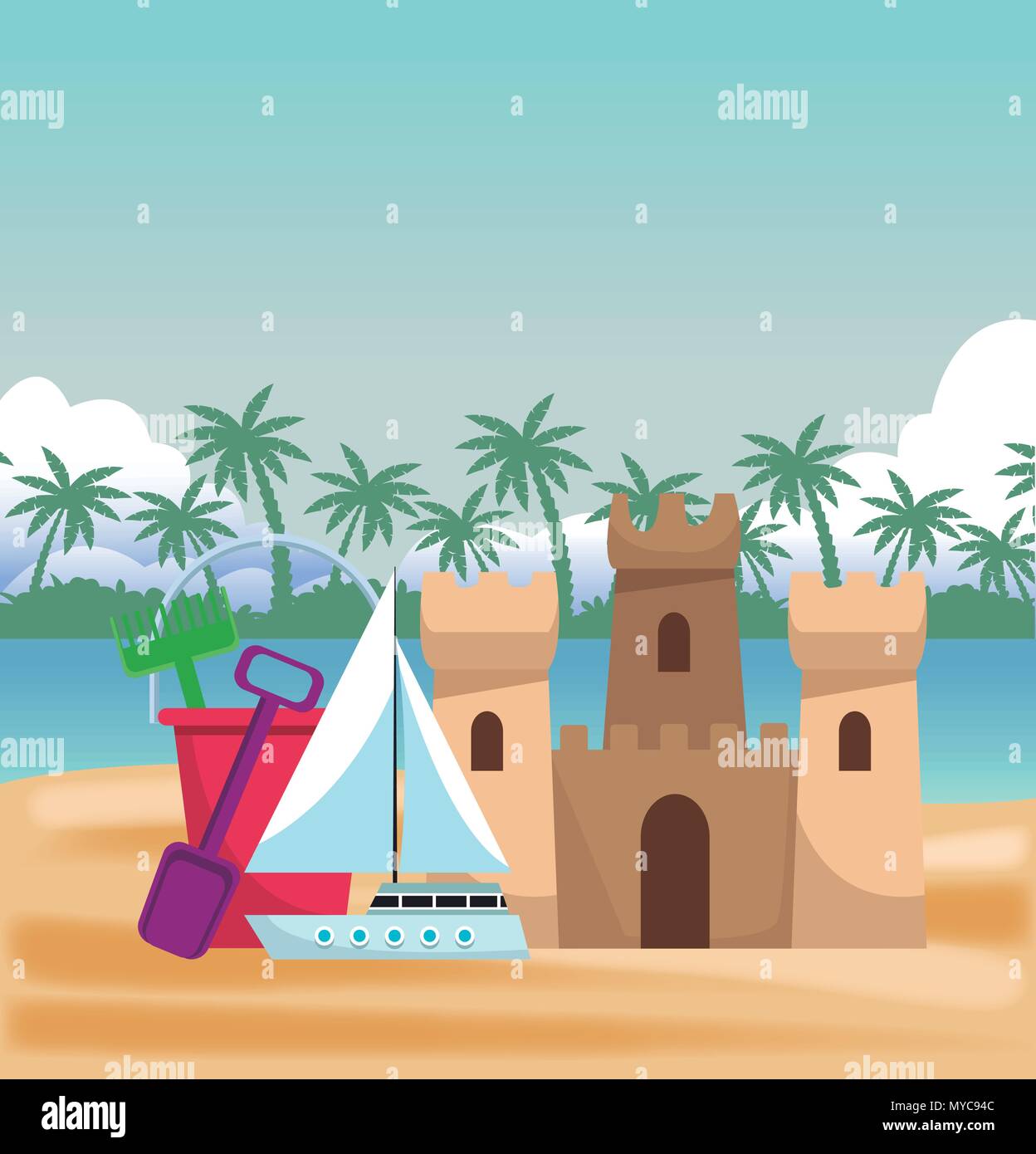 Beach and summer Stock Vector Image & Art - Alamy
