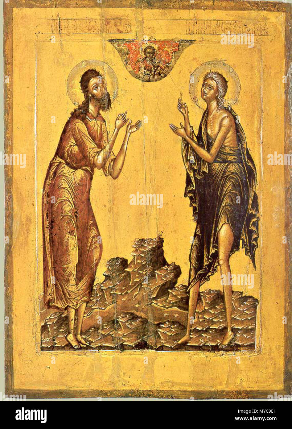 . Mary of Egypt and saint Alexius (russian icon) / Преподобная Мария ...