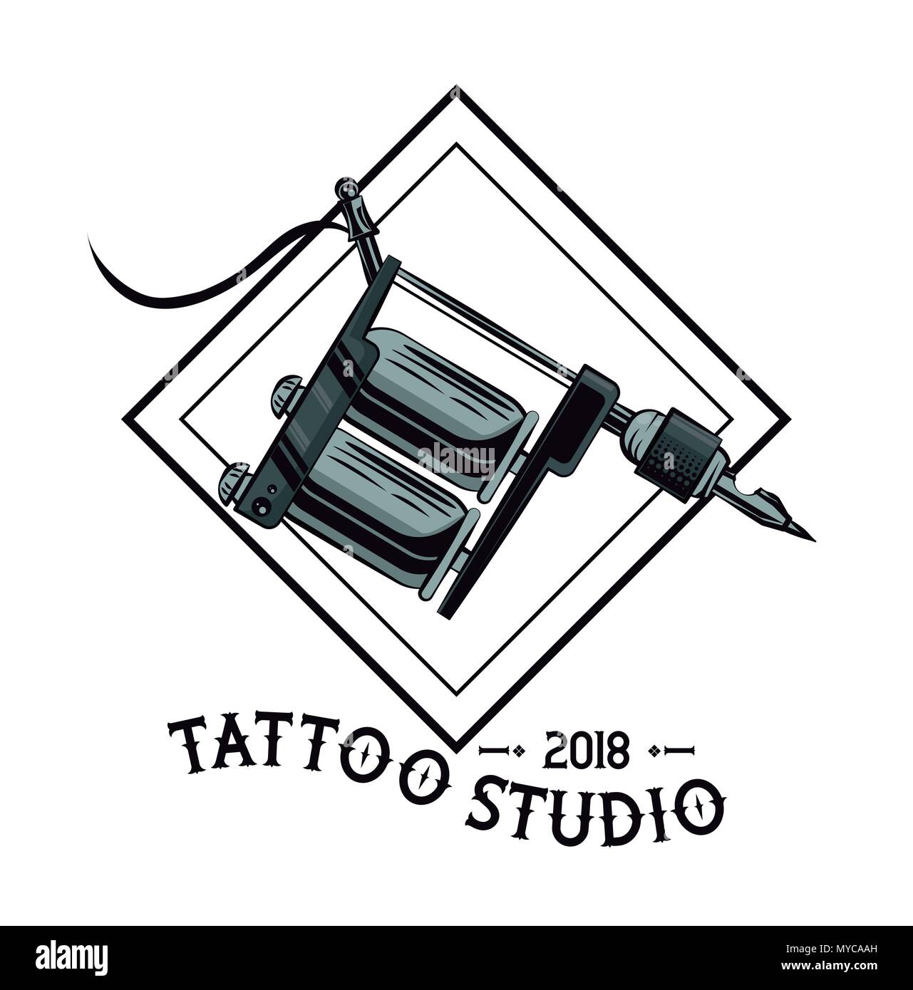 Tattoo studio design in black and white Stock Vector Image & Art - Alamy