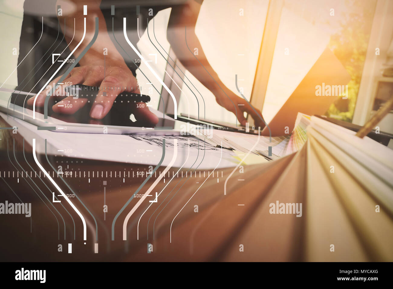 Business data analytics process management diagram.Interior designer ...