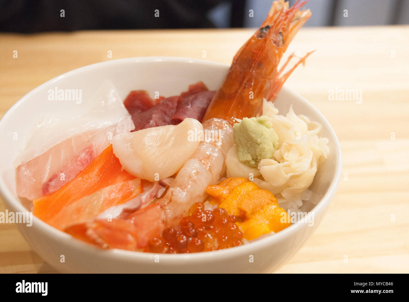 Japanese Traditional Sashimi Rice Stock Photo - Alamy