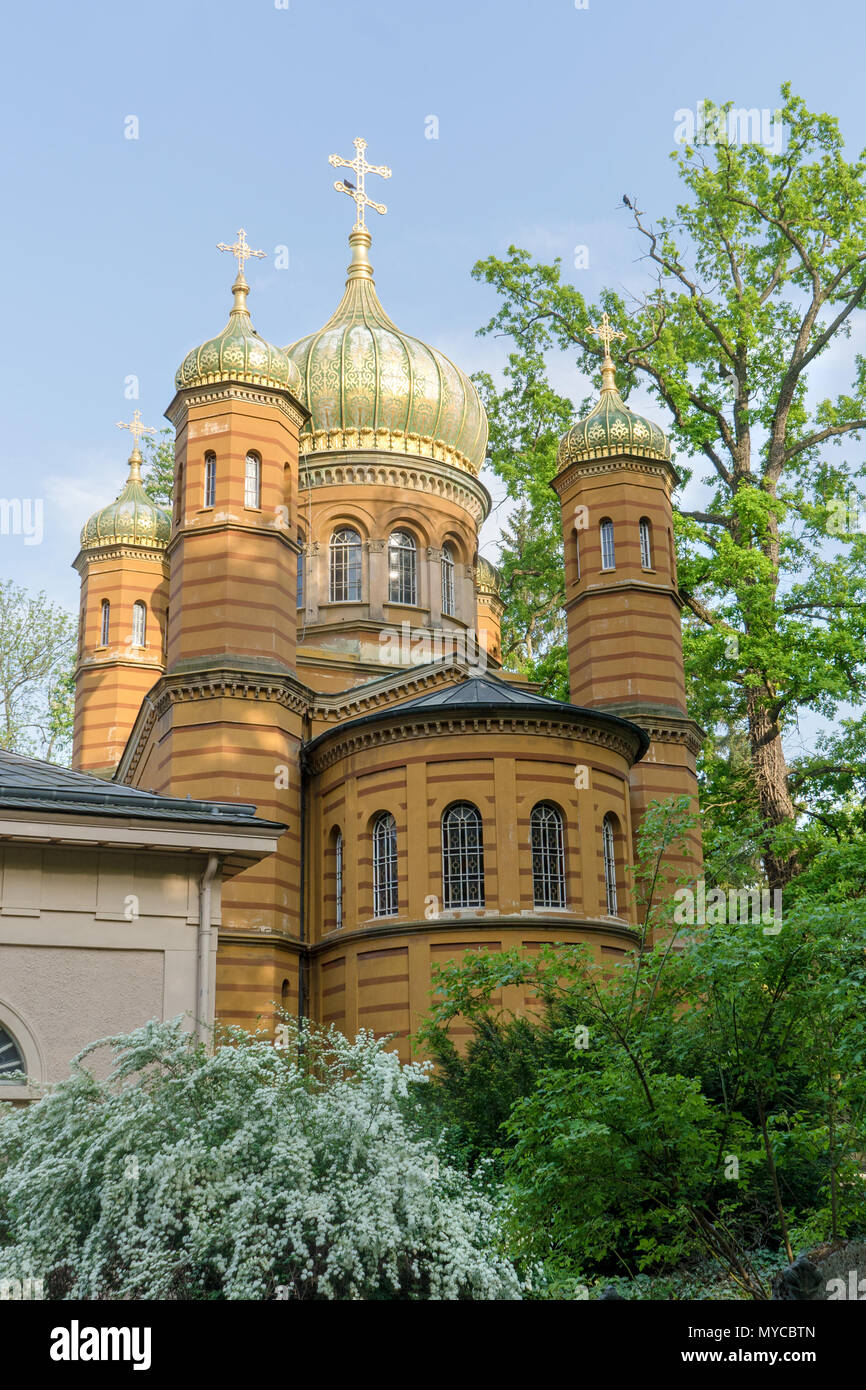 Russian Orthodox funerary chapel of Maria Pavlovna in Weimar in Germany Stock Photo