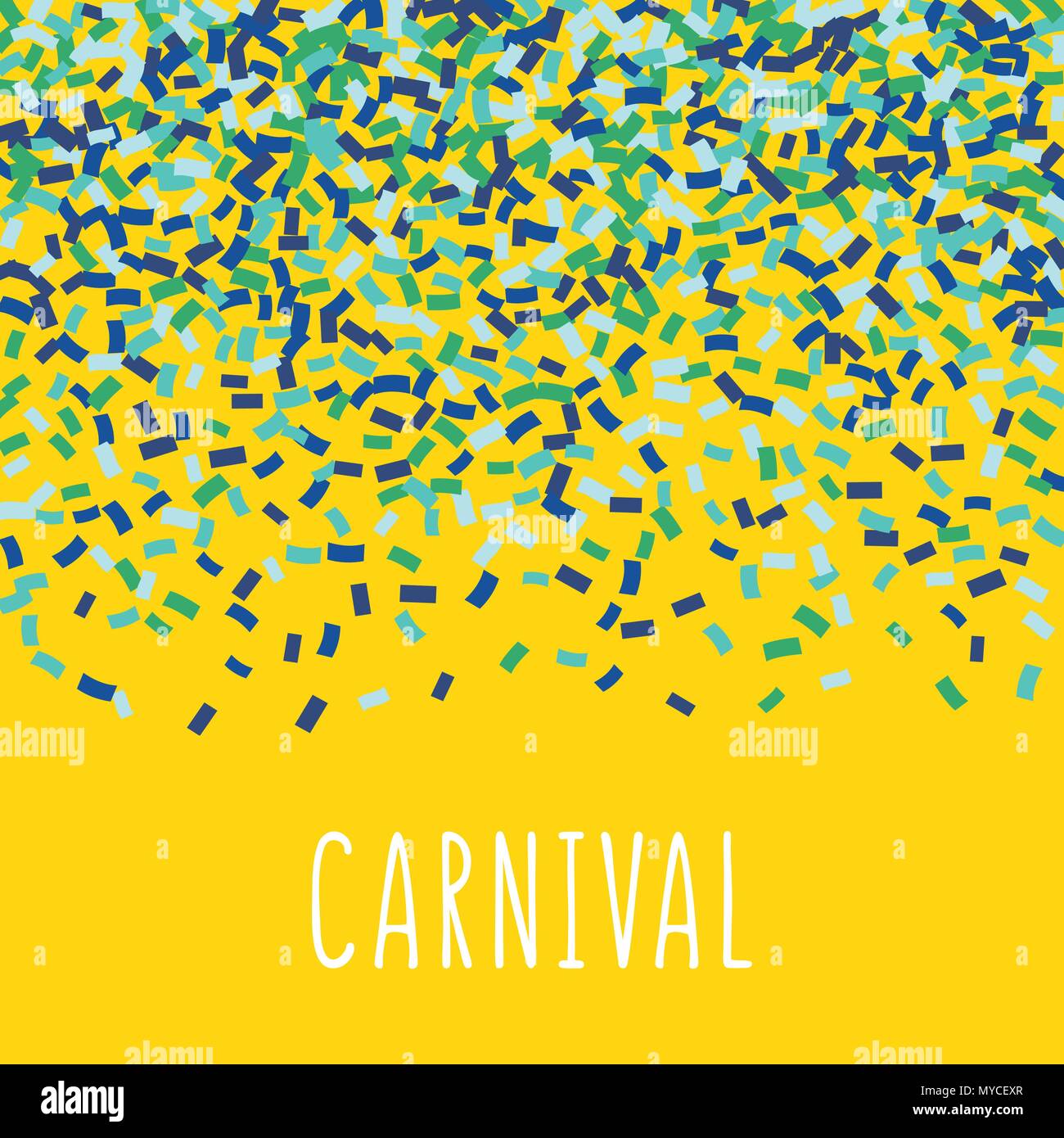 carnival vector illustration a lot of colorful confetti on yellow