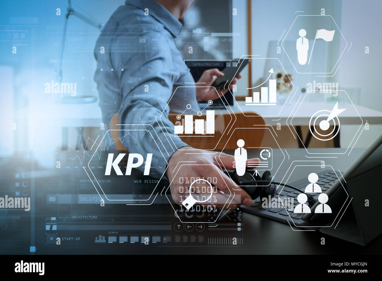 Key Performance Indicator Kpi Workinng With Business Intelligence Bi