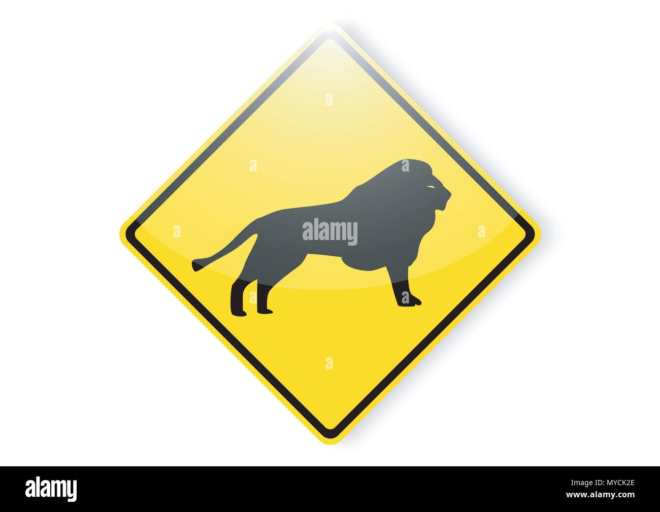 vector design of wild animal lion sign Stock Vector
