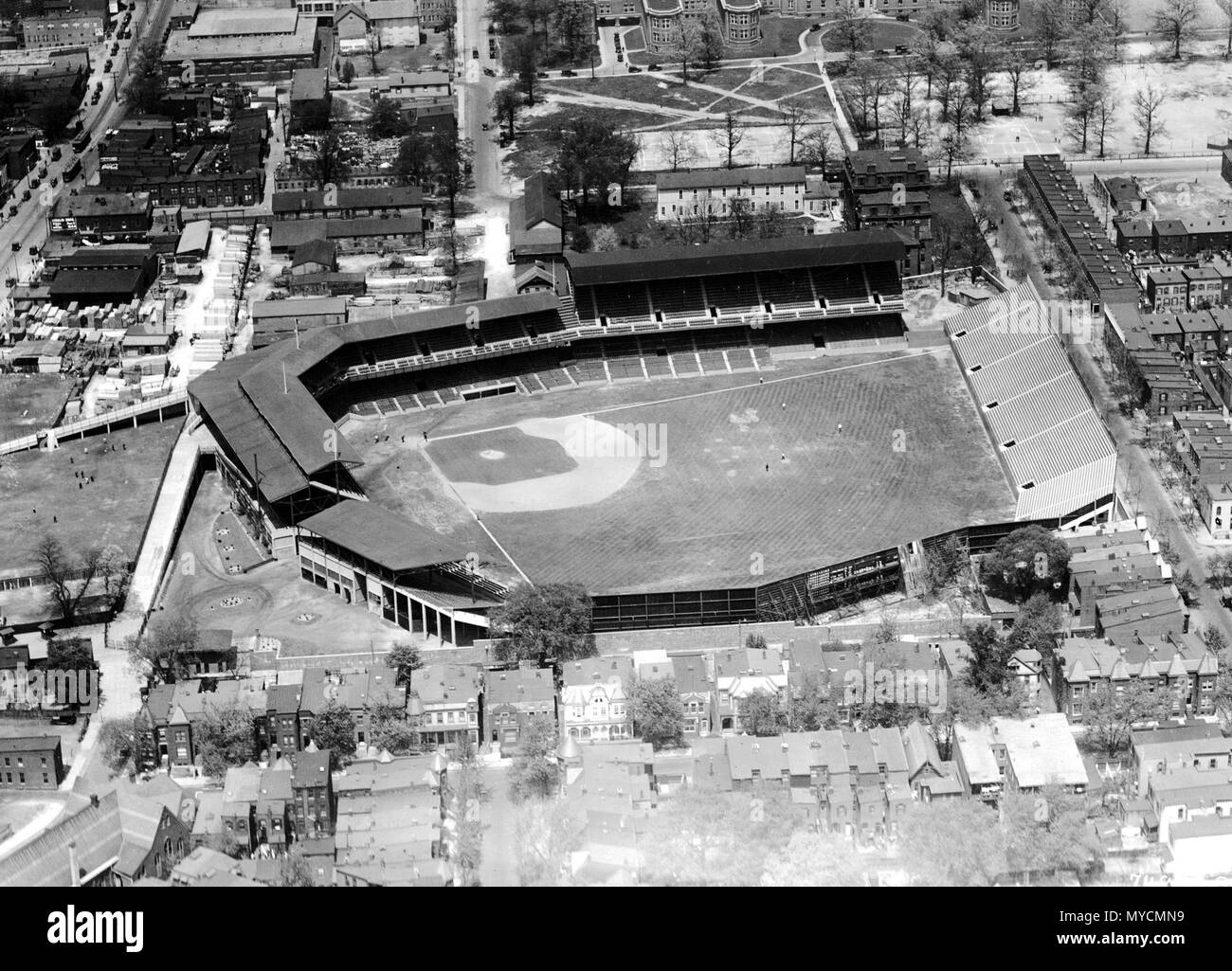 Aerial Photograph of Griffith Stadium in Washington, DC 1925 Stock Photo