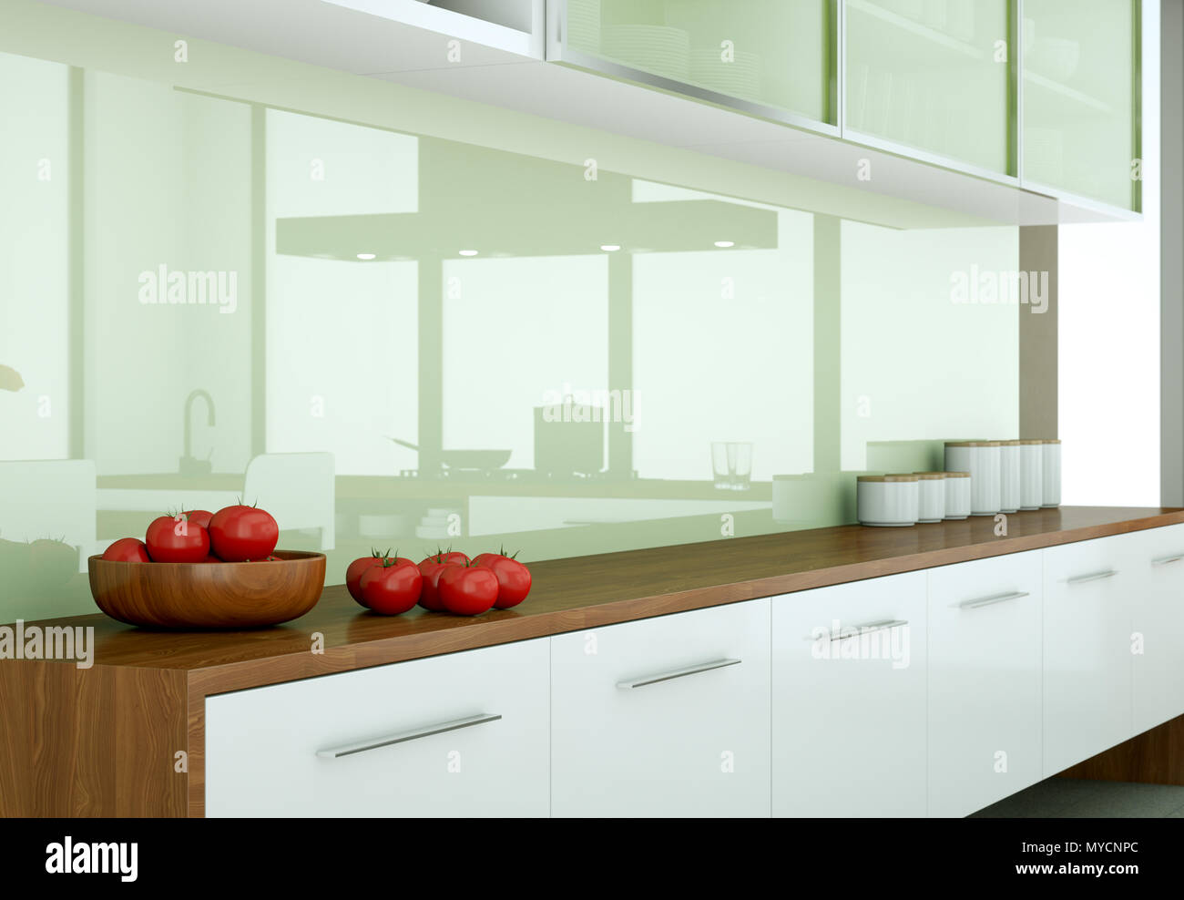 Modern kitchen in loft with a beautiful design Stock Photo - Alamy