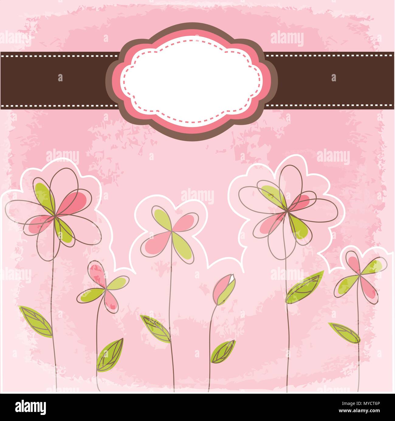 Vintage girl with card Stock Vector Images - Alamy