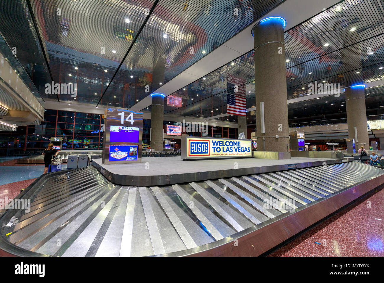 Las Vegas, Nevada May 26, 2018 Baggage conveyor belt at McCarran