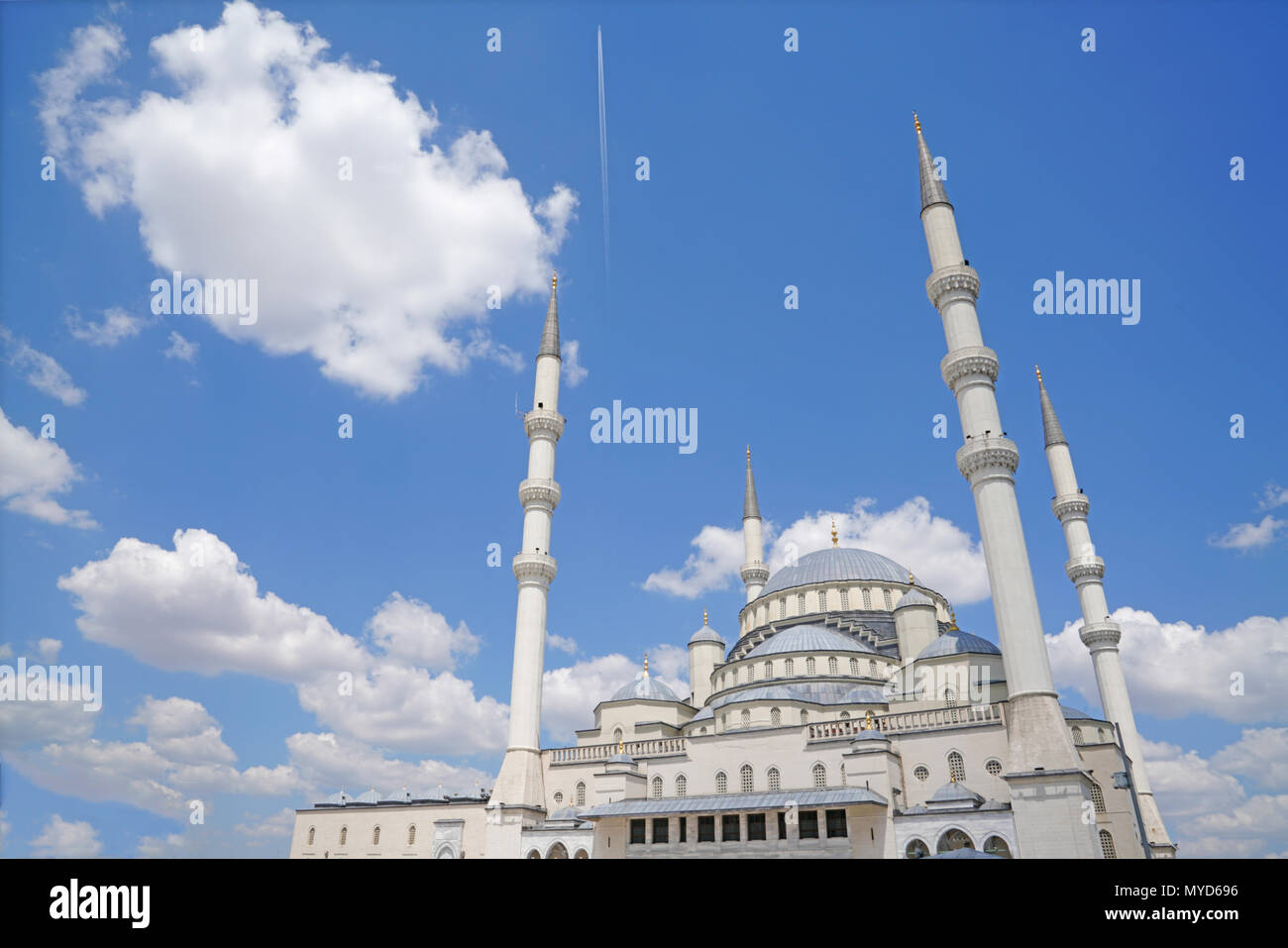 Kocatepe Mosque in blue sky background in Ankara Turkey Stock Photo