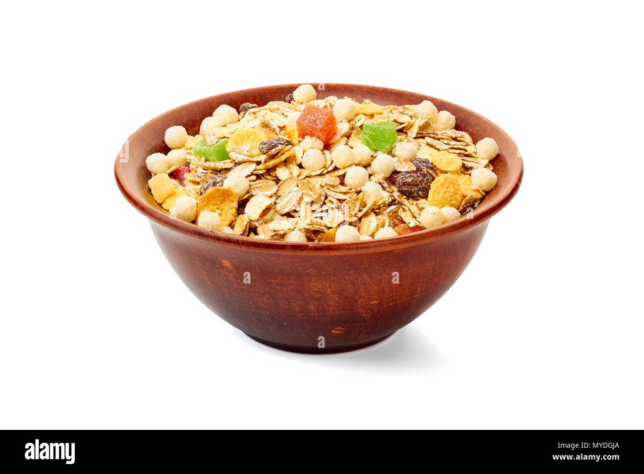 Bowl of muesli with dried exotic fruits on white Stock Photo Alamy