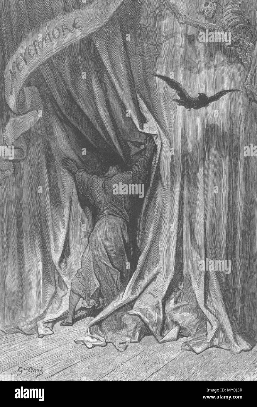English: The Raven (4/5) Deutsch: Der Rabe (4/5) Français : Le Corbeau  (4/5) . 1875. 1875 Manet Der Rabe 4 anagoria Stock Photo - Alamy
