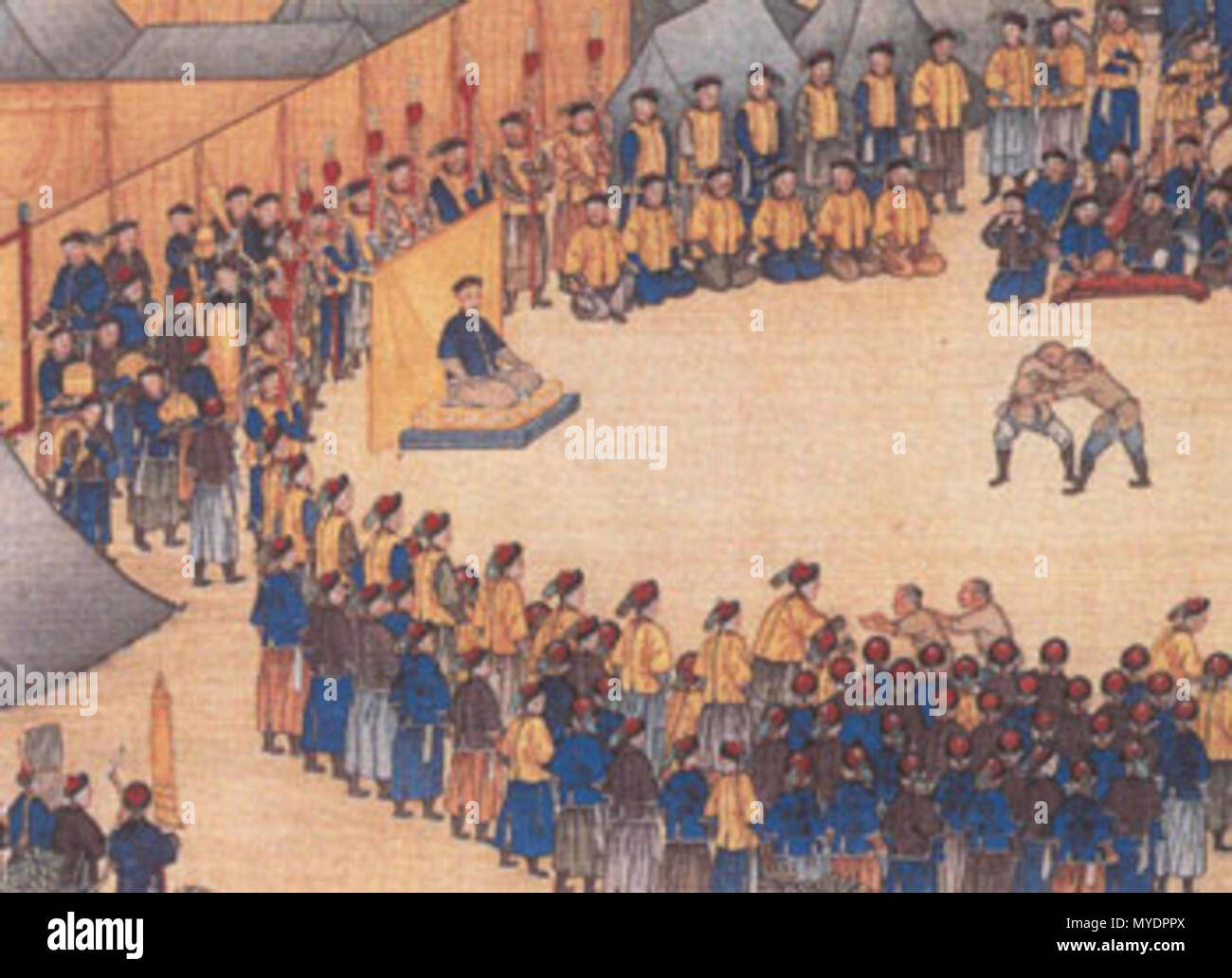 . The Qianlong Emperor watching a wrestling match . 18th century