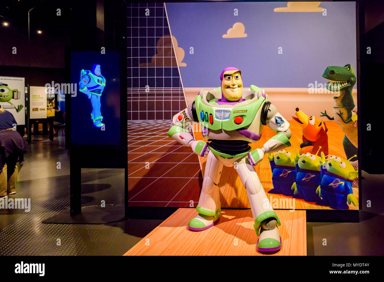 Buzz Lightyear, Pixar exhibit, Telus World of Science, Vancouver, British Columbia, Canada. Stock Photo