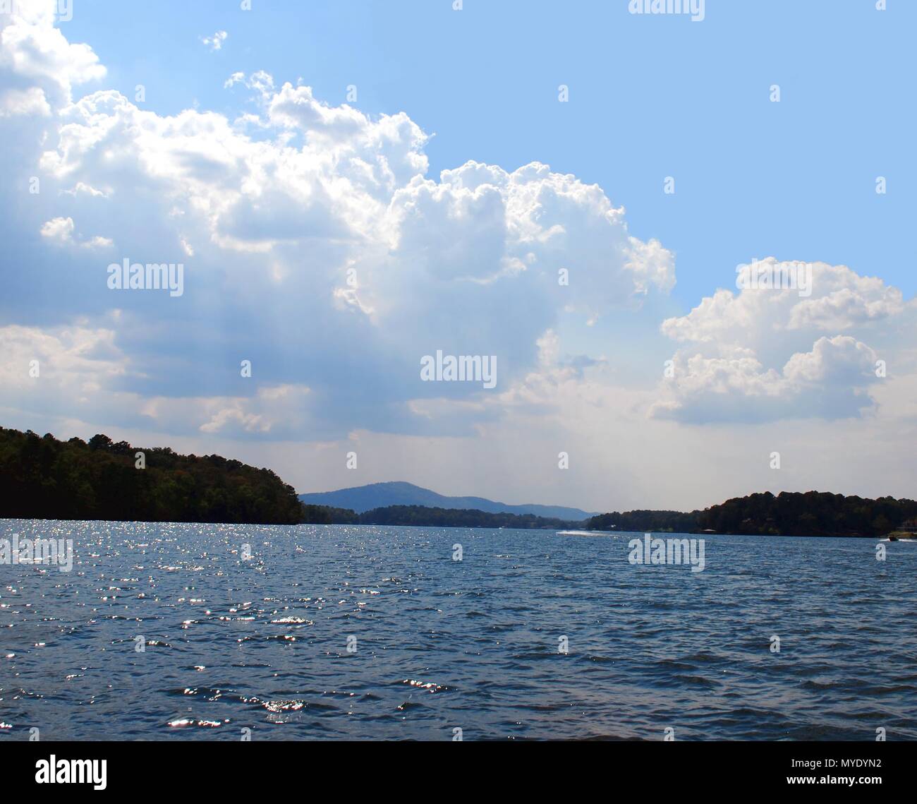 Beautiful Lake Hamilton a lake in Hot Springs Arkansas with mountain