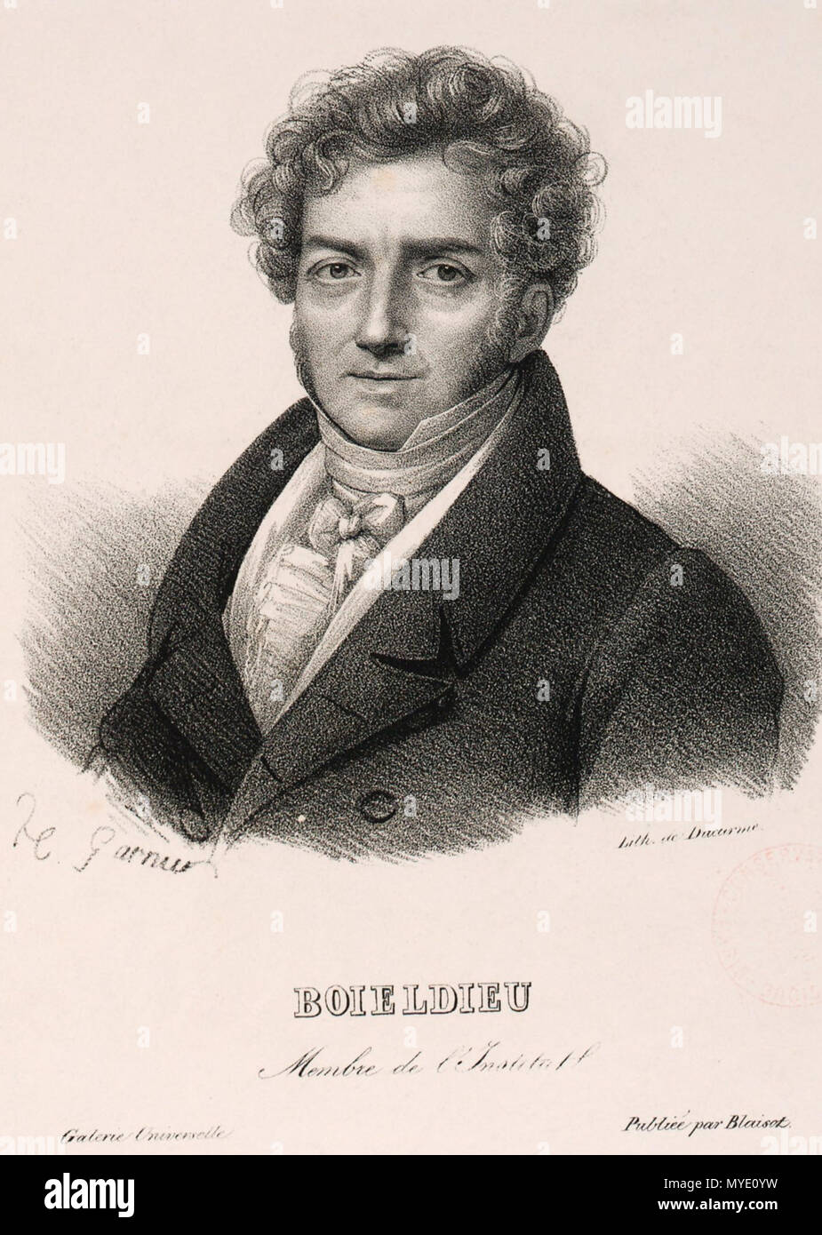 . François-Adrien Boieldieu (1775-1834), French composer . circa 1815. etching after Henri-François Riesener 184 Fr-Adrien Boieldieu Stock Photo