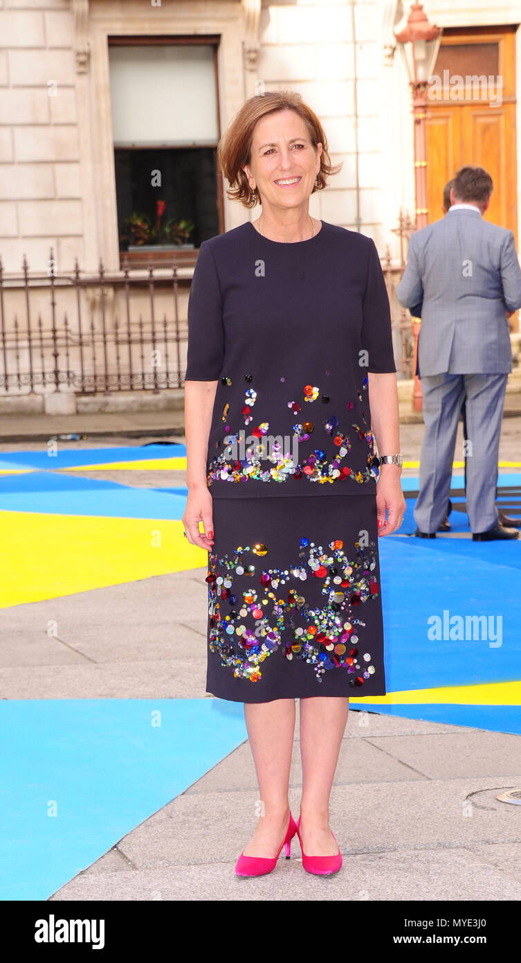 London, UK. 6th June, 2018. Kirsty Wark  attending Royal Academy of Arts Summer Exhibition 2018 party London Wednesday 6th June Credit: Peter Phillips/Alamy Live News Stock Photo