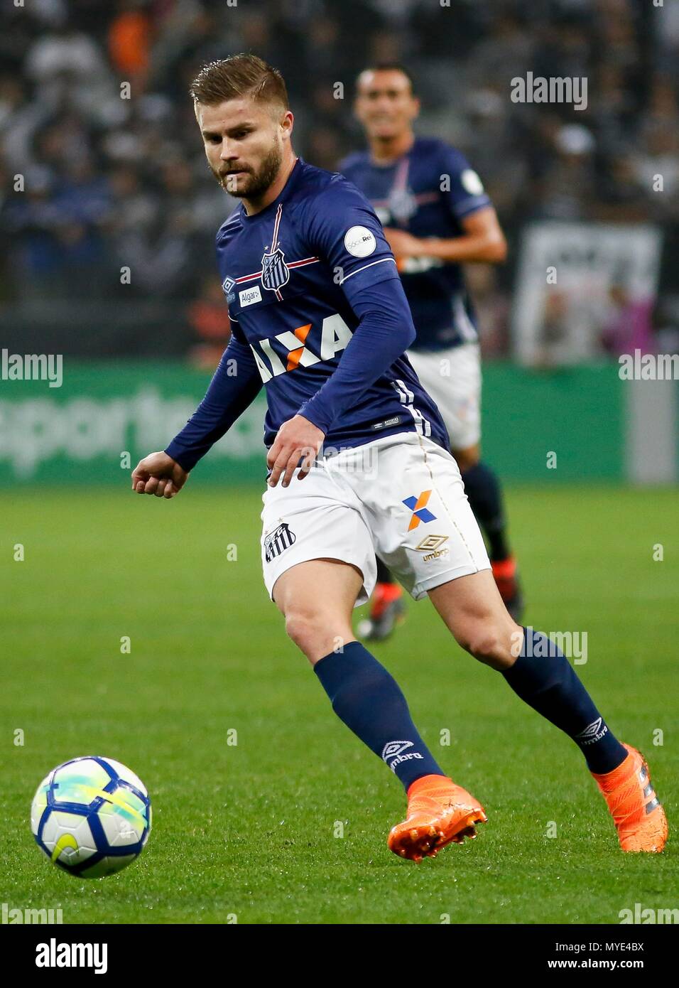 Sao Paulo Sp 06 06 18 Corinthians X Santos Eduardo Sasha During The Match Between Corinthians And Santos Held At The Corinthians Arena East Zone Of Sao Paulo The Match Is Valid