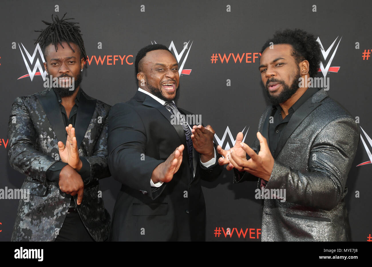 NORTH HOLLYWOOD, CA - JUNE 6: Kofi Kingston, Big E, Xavier Woods,  WWE's First-Ever Emmy 'For Your Consideration' Event at The Saban Media Center in North Hollywood, California on June 6, 2018. Credit: Faye Sadou/MediaPunch Stock Photo