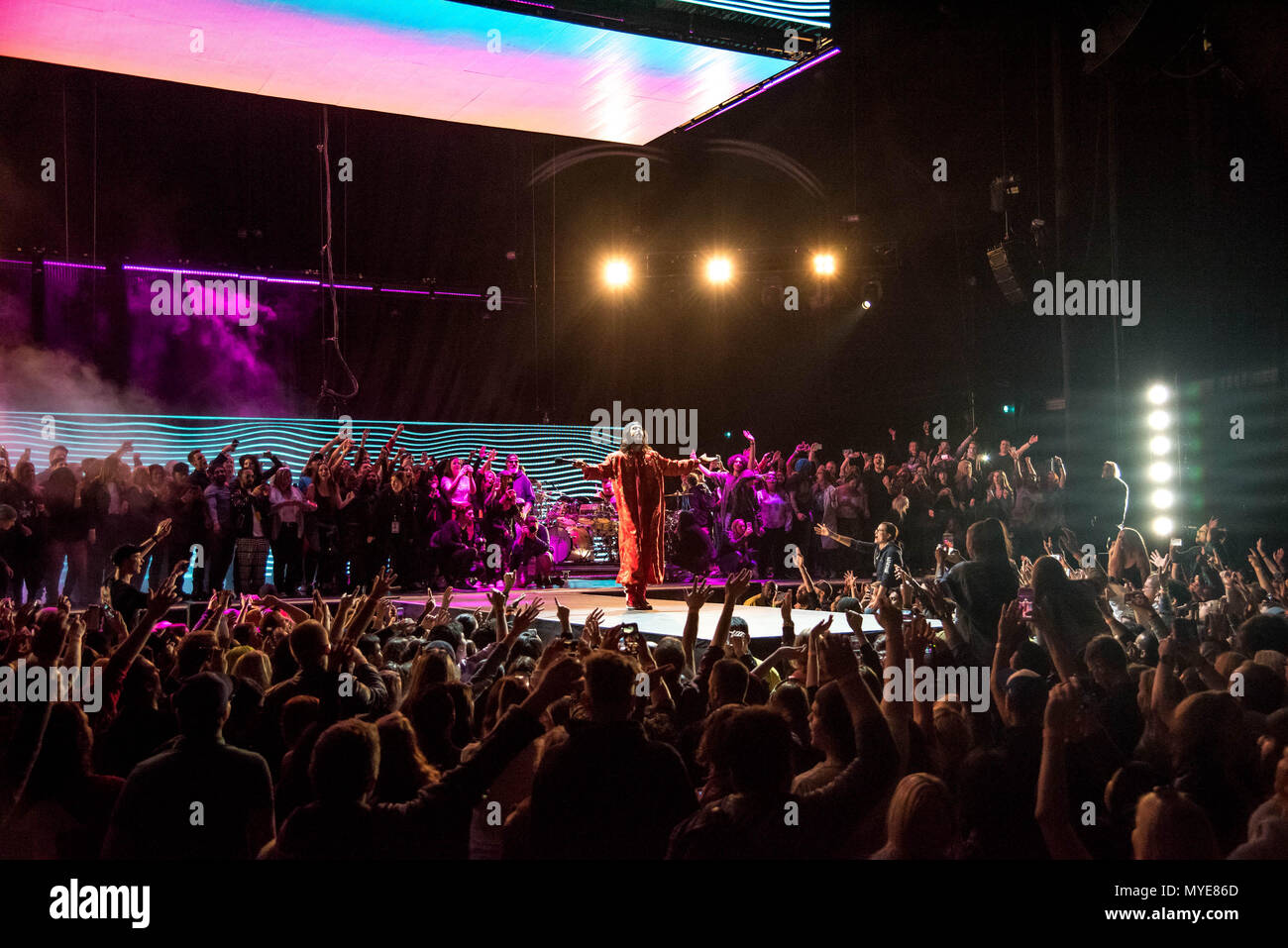 Toronto, Ontario, Canada. 6th June, 2018. JARED LETO and his band 'Thirty Seconds To Mars' kicked off his American 'The Monolith'' Tour at Budweiser Stage in Toronto. '30 Seconds To Mars' Credit: Igor Vidyashev/ZUMA Wire/Alamy Live News Stock Photo
