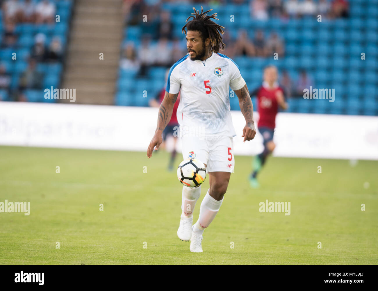 Norway, Oslo - June 6, 2018. Roman Torres (5) of Panama seen during the football friendly between Norway and Panama at Ullevaal Stadion. (Photo credit: Gonzales Photo - Jan-Erik Eriksen). Credit: Gonzales Photo/Alamy Live News Stock Photo