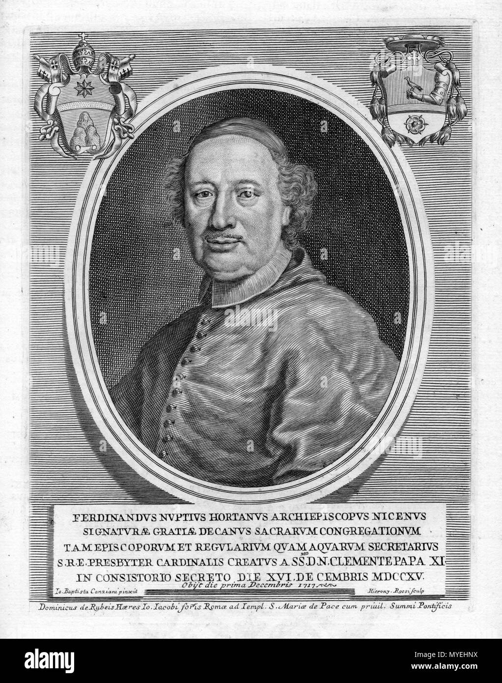 Français : portrait gravé . Unknown date. Girolamo Rossi d'après Giovanni  Battista Canziani 178 Ferdinando Nuzzi Stock Photo - Alamy