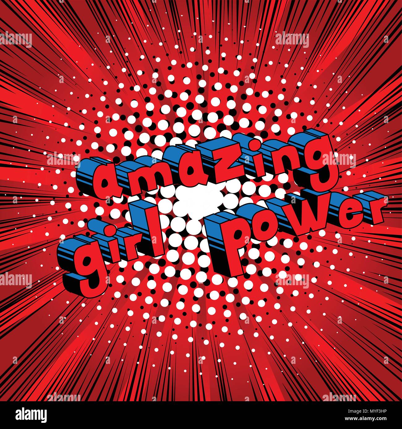 Amazing Girl Power Comic book style word on abstract background Stock Vector Image & Art Alamy