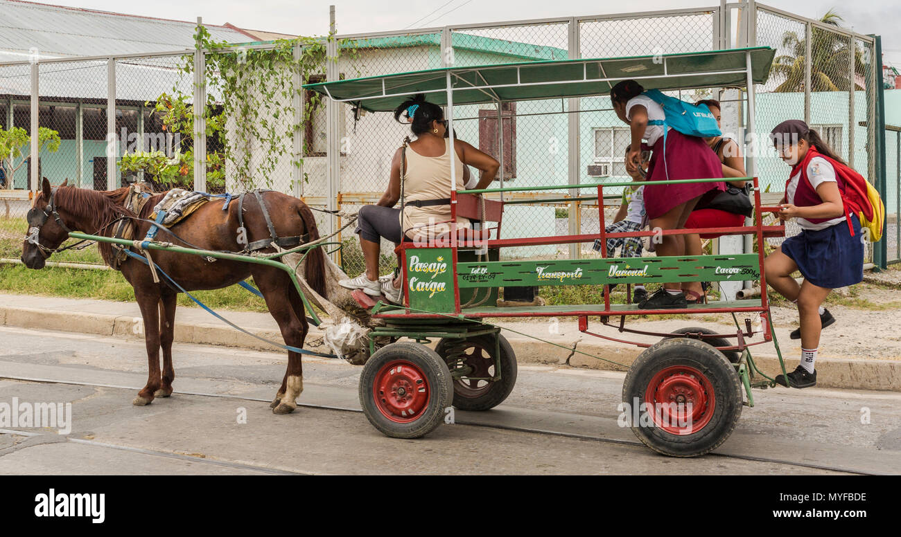 Free state run transportation in Cienfuegos Stock Photo