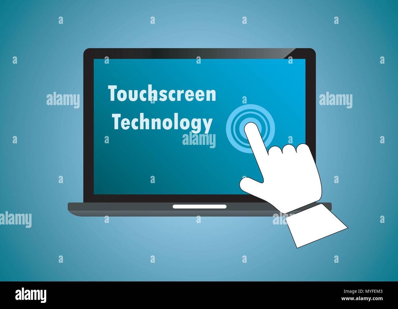 Touch Screen illustration. Device sign in