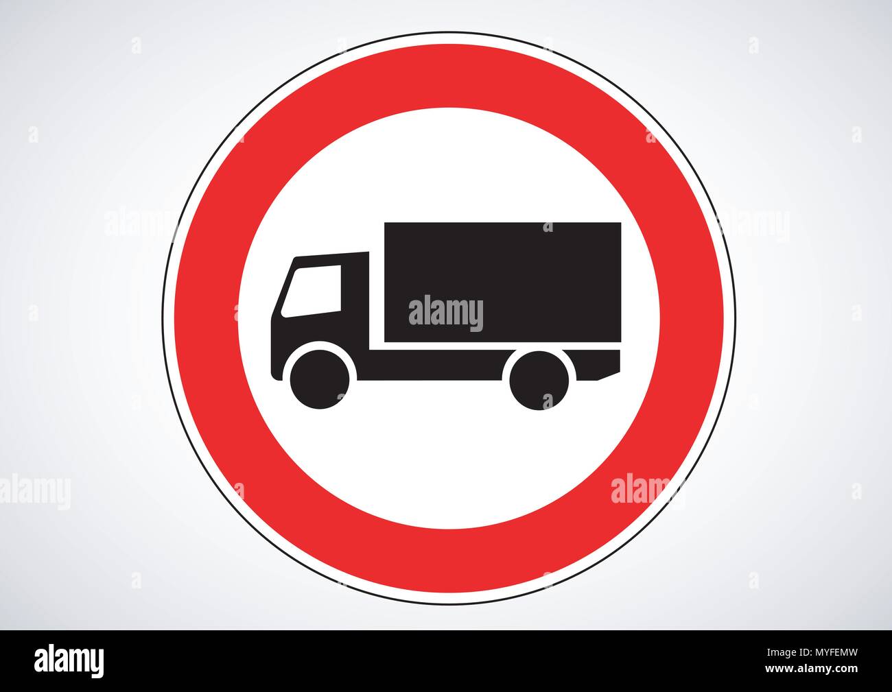vector design of truck prohibited traffic sign Stock Vector