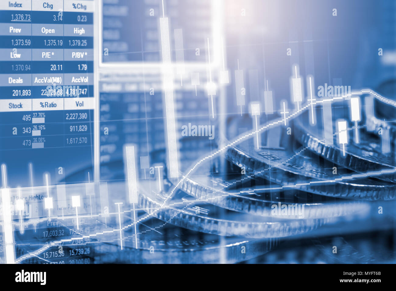 Stock Market Or Forex Trading Graph And Candlestick Chart Suitable - 
