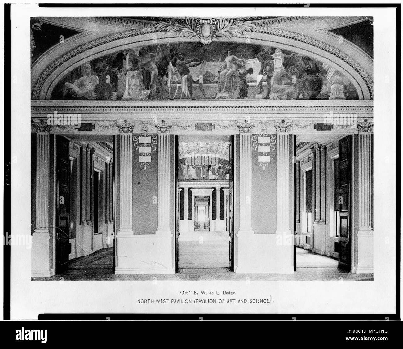 Art by W. de L. Dodge, north-west pavilion (Pavilion of art and science) Stock Photo