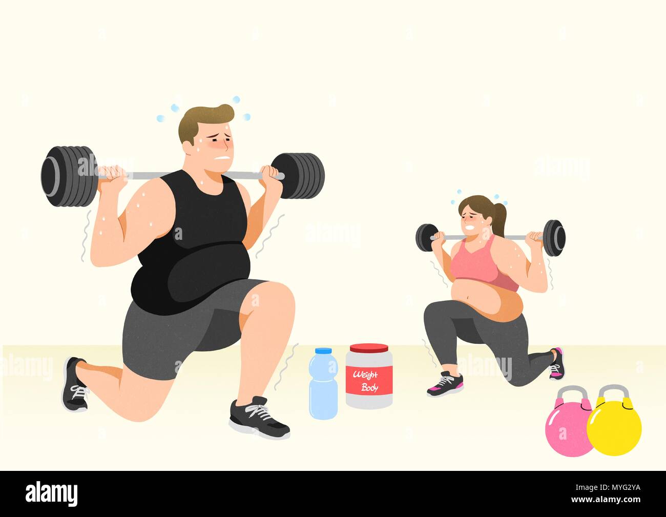 Doing exercises to lose Weight health care concept illustration 005 Stock Vector Image Art Alamy