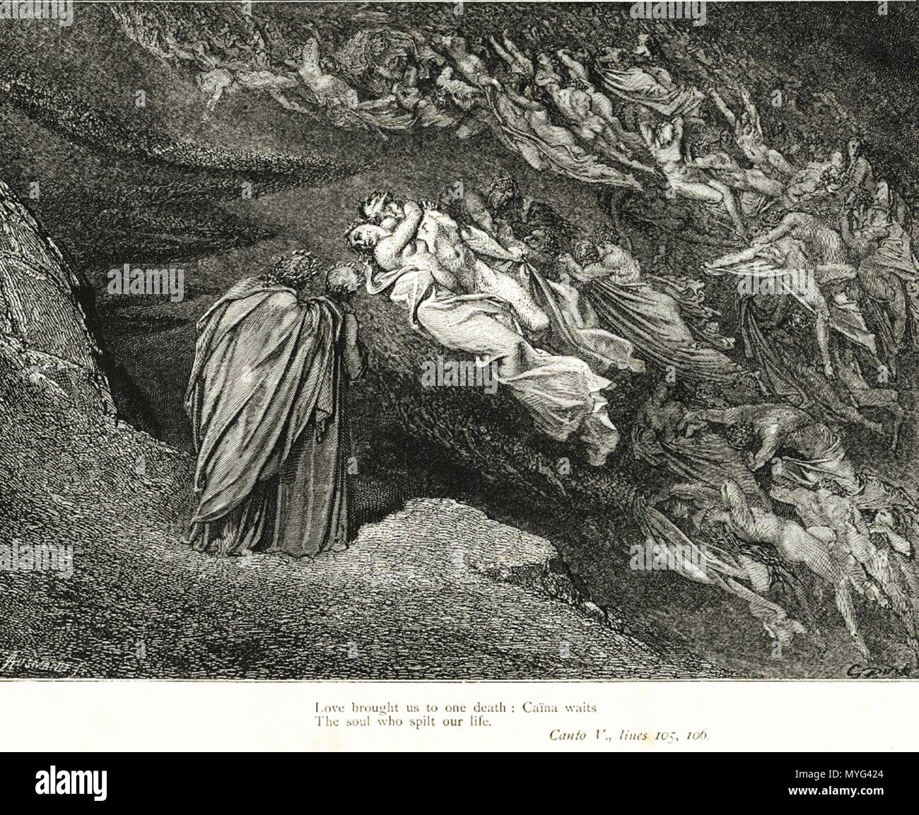 Gustave Doré - Dante Alighieri - Inferno - Plate 13 (Canto V