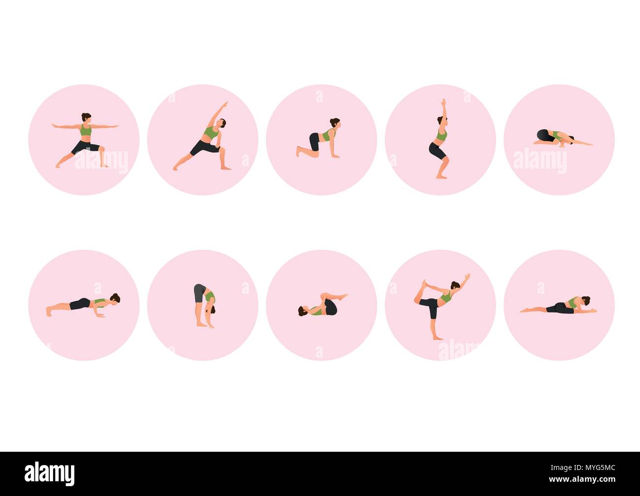Training people icons set for sport and fitness. Flat style design vector illustration. 004 Stock Vector
