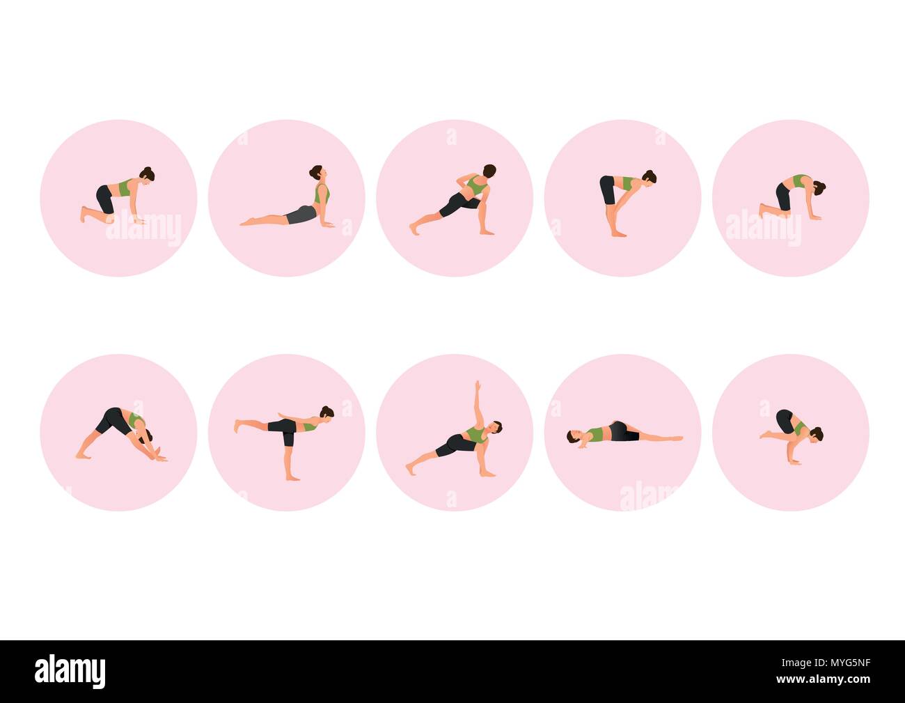 Training people icons set for sport and fitness. Flat style design vector illustration. 003 Stock Vector
