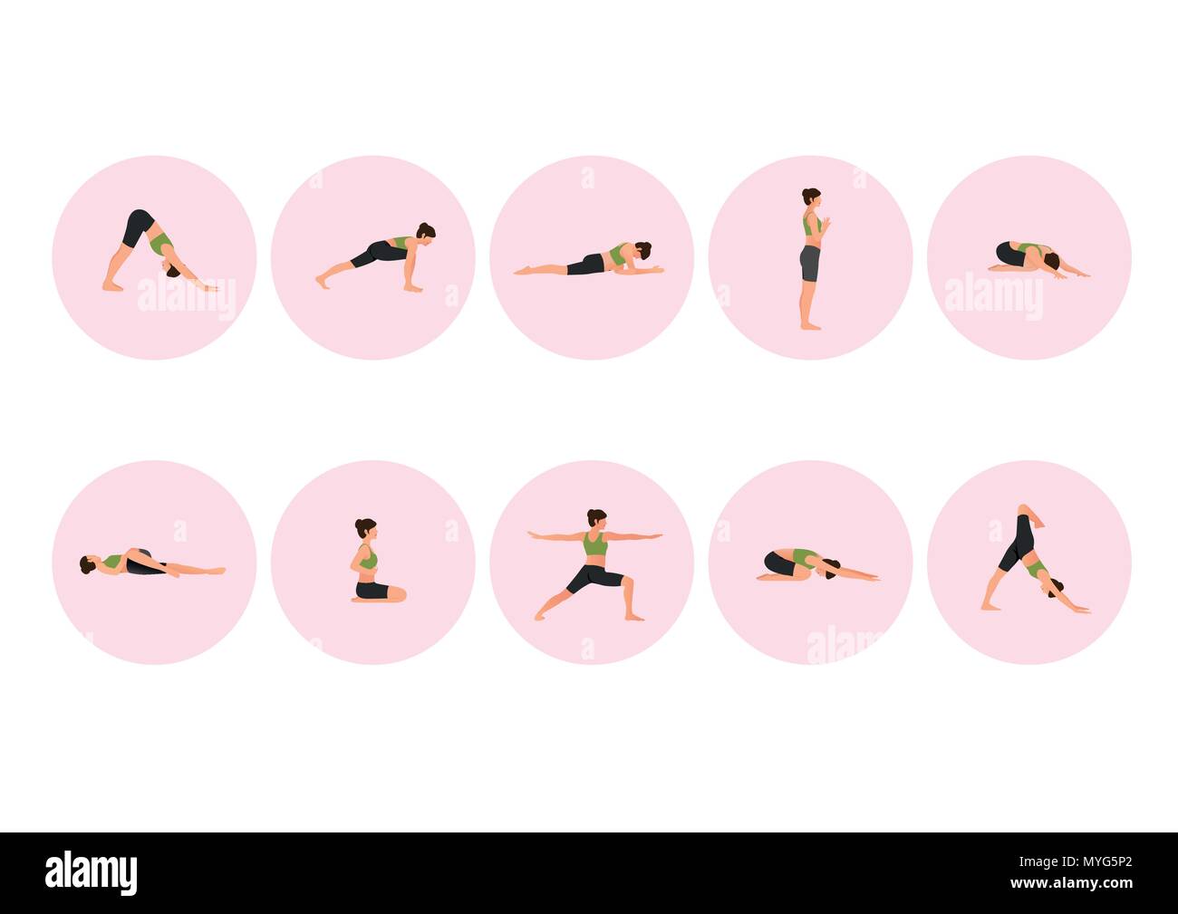 Training people icons set for sport and fitness. Flat style design vector illustration. 002 Stock Vector