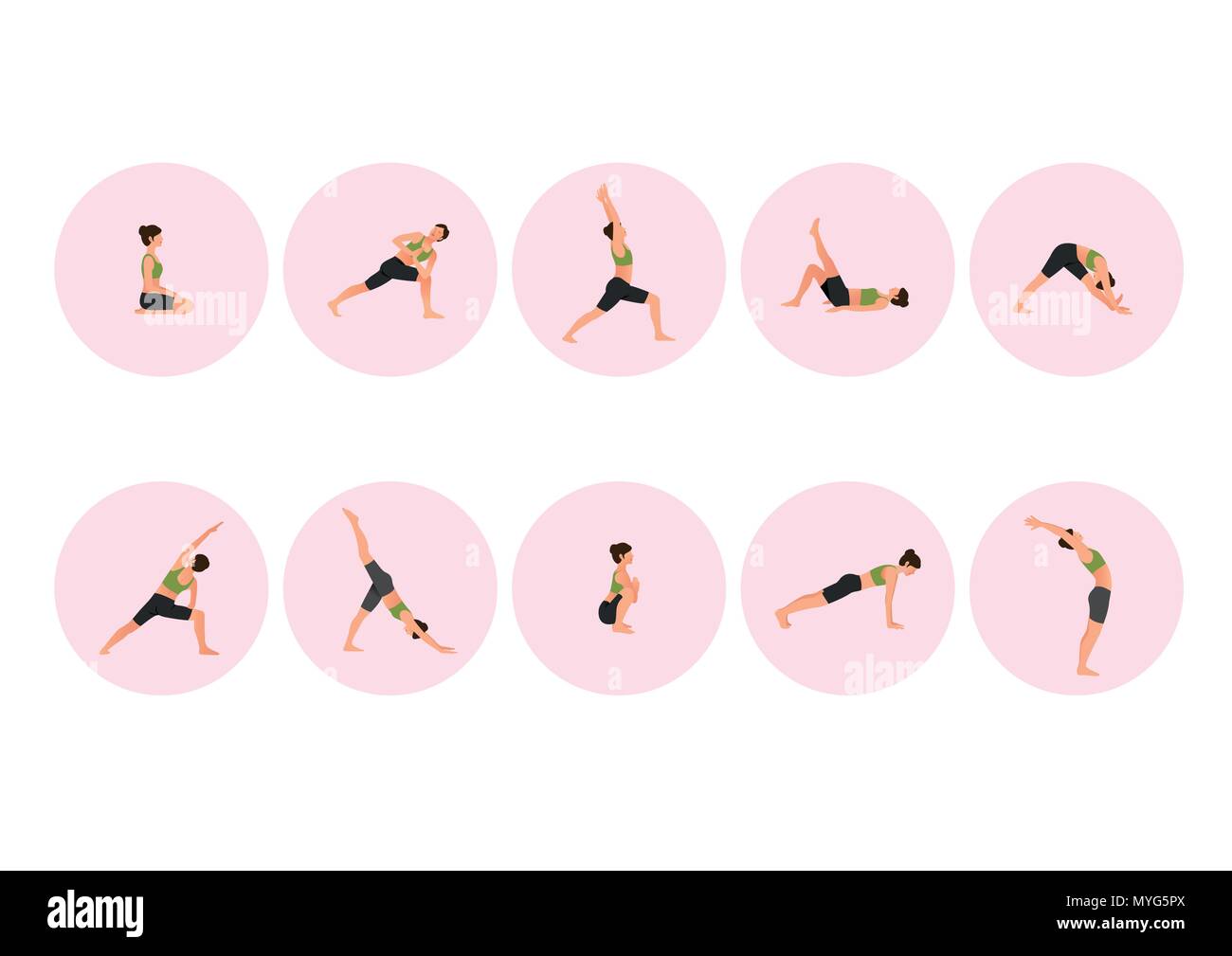 Training people icons set for sport and fitness. Flat style design vector illustration. 001 Stock Vector