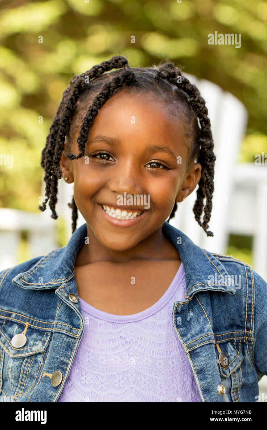 Portrait of a cute African American little girl Stock Photo - Alamy